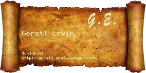 Gerstl Ervin névjegykártya